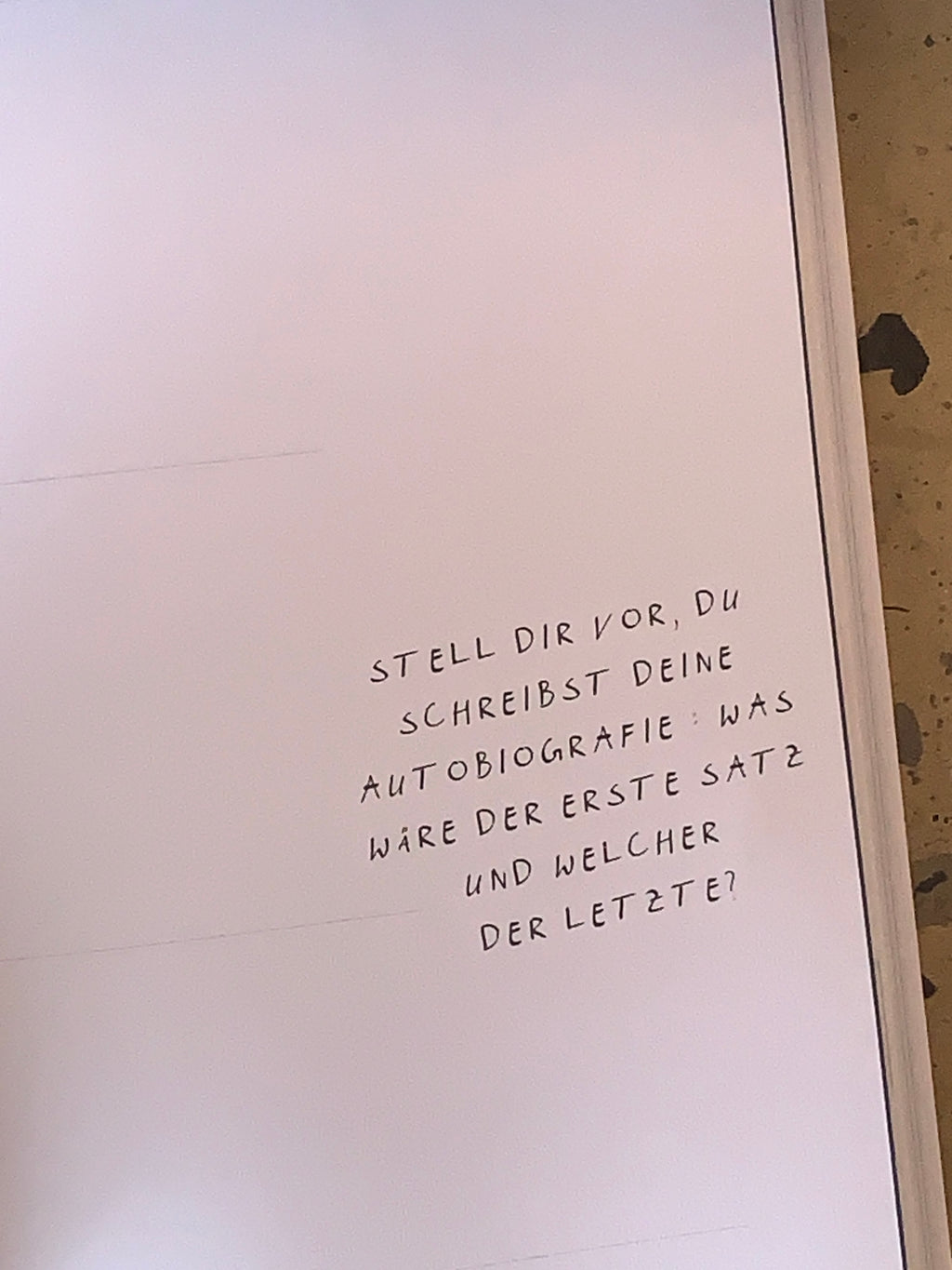 Stell Dir vor, Du schreibst Deine Autobiographie: was wäre der erste Satz und welcher der letzte? 